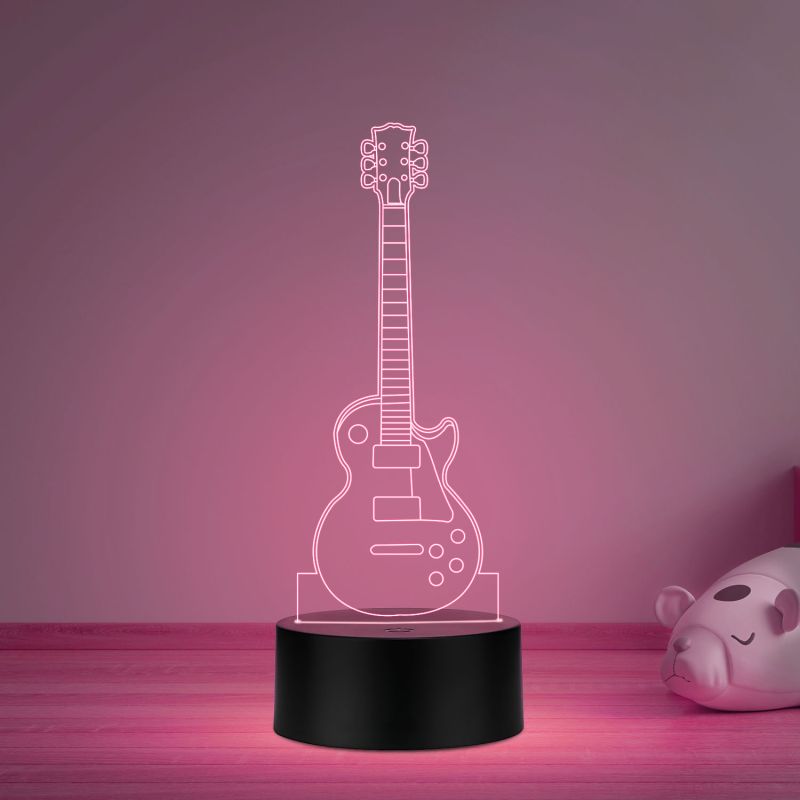 3D Guitar Acrylic LED Night Lamp Birthday Gift 16 Color Changing Light with Remote Control